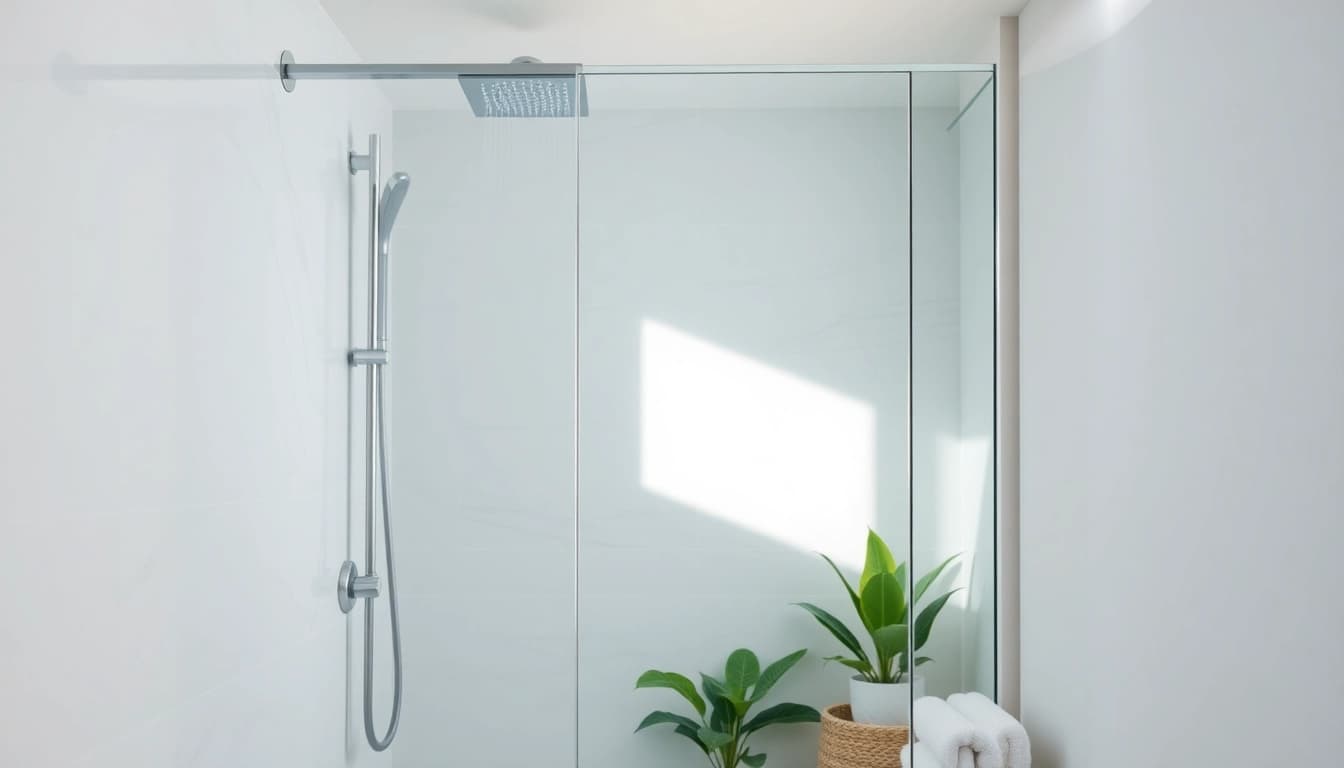 Experience elegant showers with a luxurious rainfall design and serene bathroom ambiance.