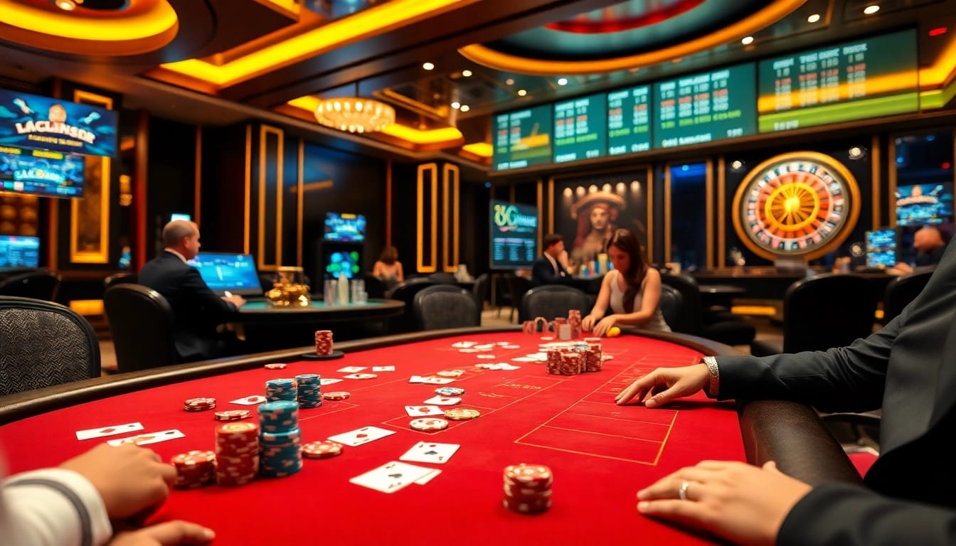Experience the thrilling excitement of gambling on 98win trang chủ, featuring vibrant blackjack tables and poker chips.