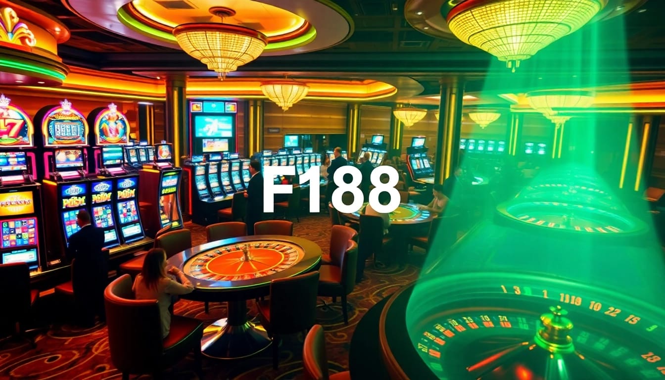 Experience the thrill of F168 gaming with vibrant casino tables and exciting slot machines.