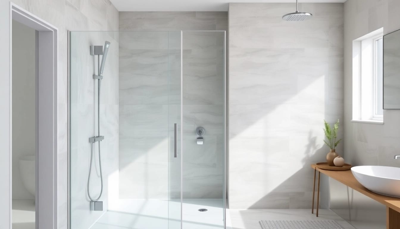 Install a sleek semi-frameless shower screen for modern bathroom elegance.