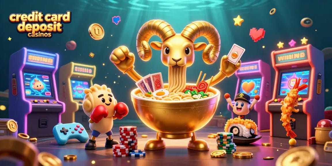 Play exciting games at credit card deposit casinos like roulette and slots with vibrant visuals.