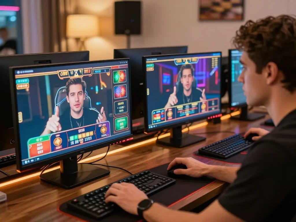 Engaging online gaming experience with multiple screens featuring games at https://xo88tv.com/ illustrating strategic gameplay.