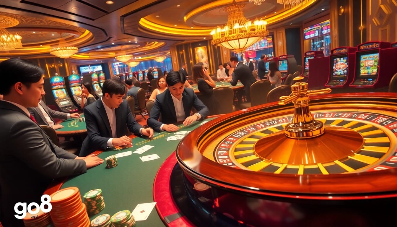 Experience the thrill of high-stakes gaming with go8 asia luxury casino elements and poker action.