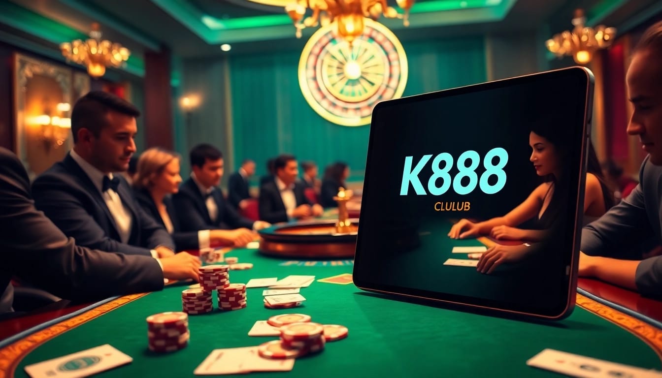 A poker game at https://zk88.club/ featuring vibrant chips and luxury styling for gamblers.