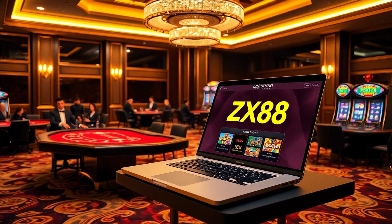 Experience the excitement of ZX88 online gambling with vibrant chips and elegant tables.