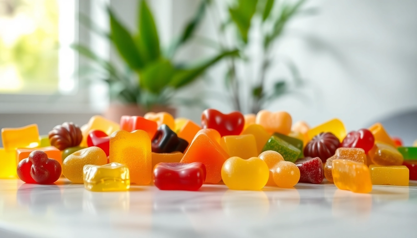 Showcasing the strongest THC gummies London with rich colors in a vibrant, inviting setting.