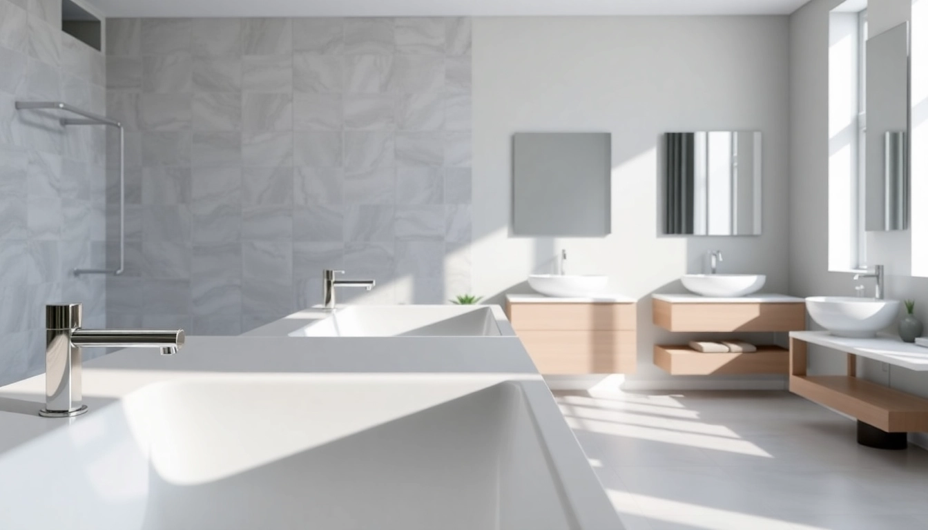 In einem modernen Badezimmer zeigt sonni sanitär elegante Armaturen und stilvolle Möbel.