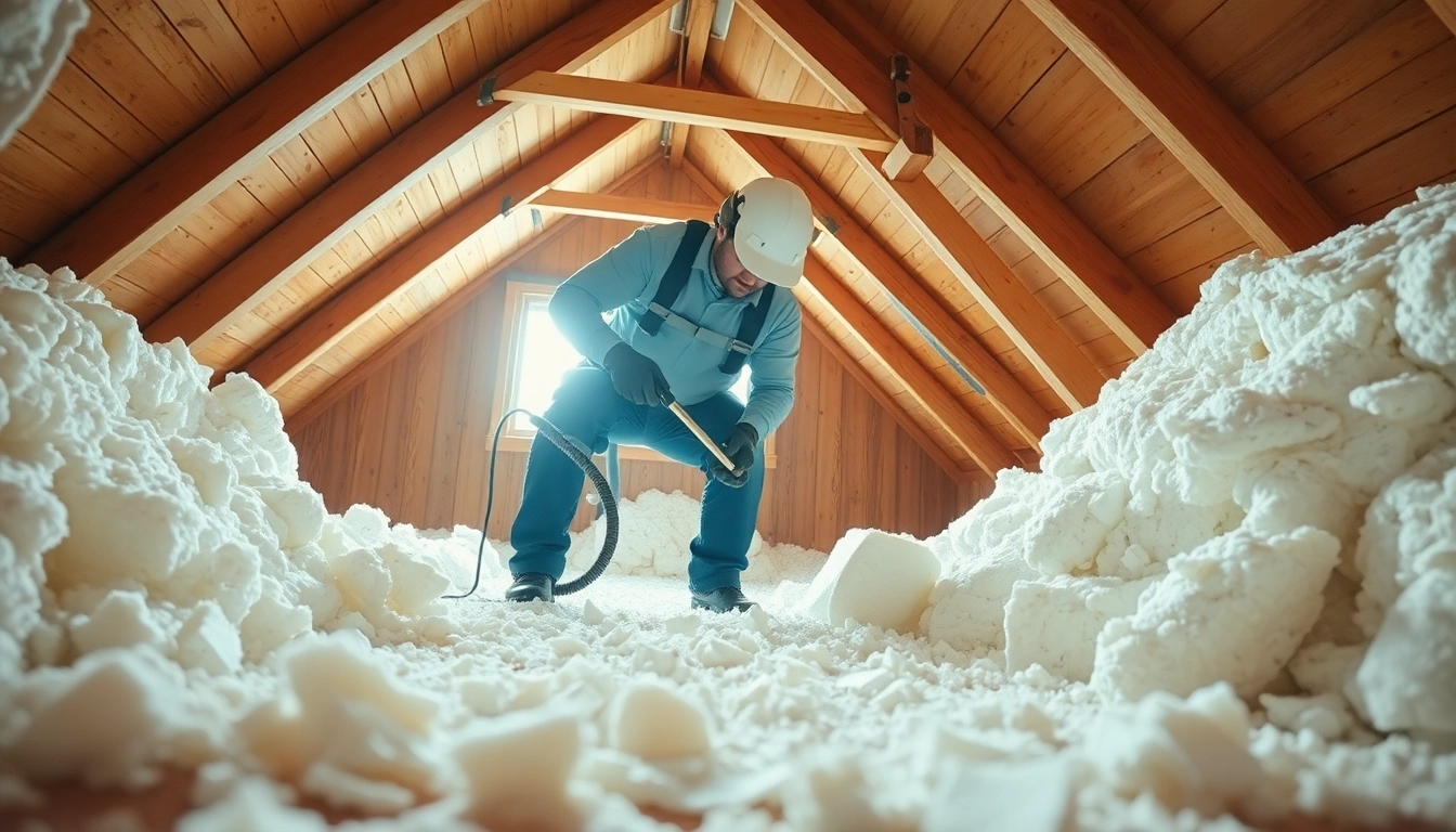 Expert executing spray foam insulation removal, emphasizing safety and precision in the attic.