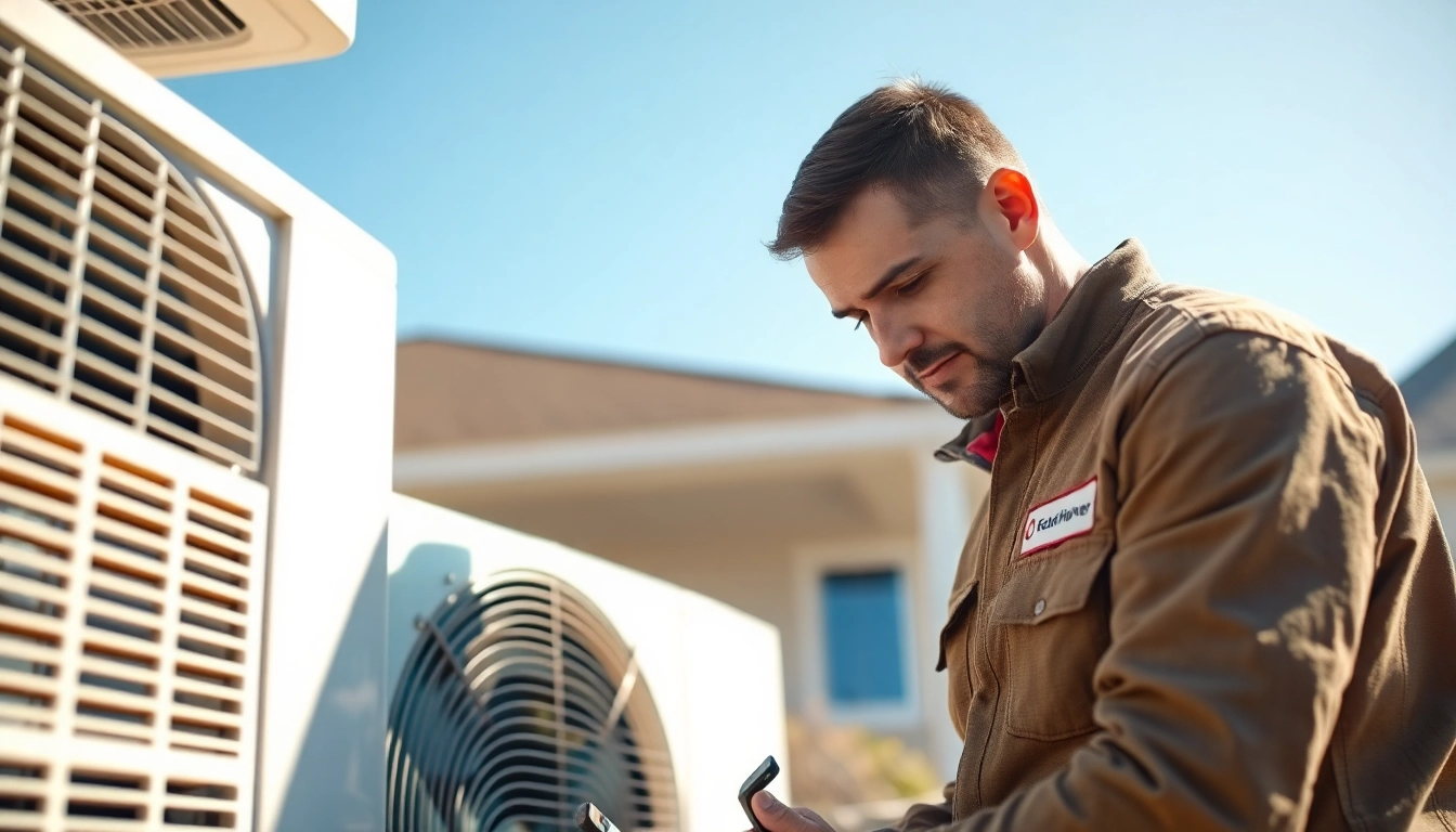AC Repair Tampa professional technician examining air conditioning unit in residential home.