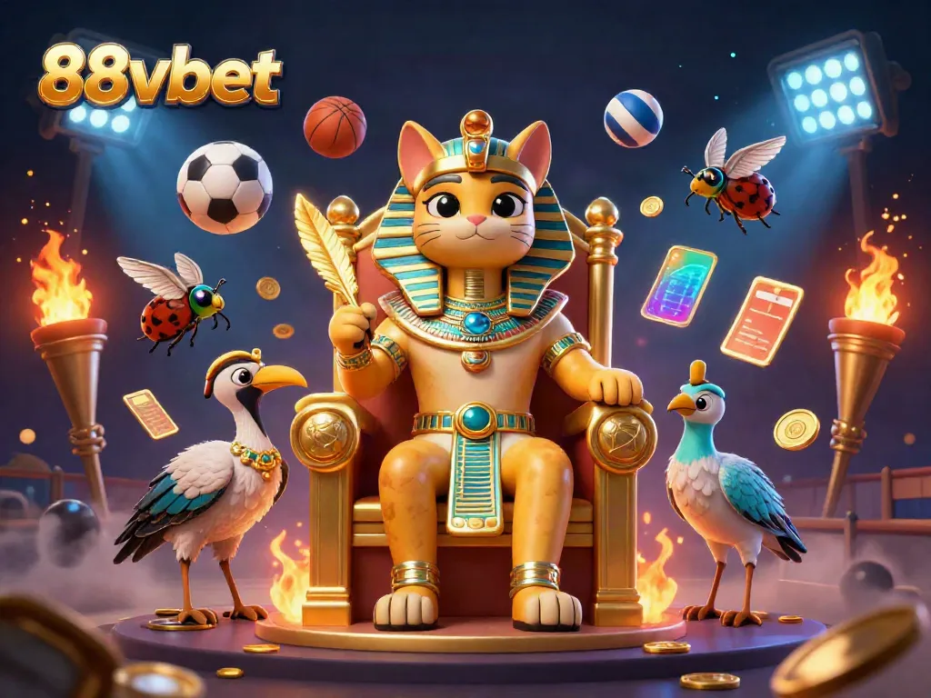 Join the excitement of 88vbet with our detailed illustration showcasing dynamic betting action, sports elements, and vibrant casino vibes.