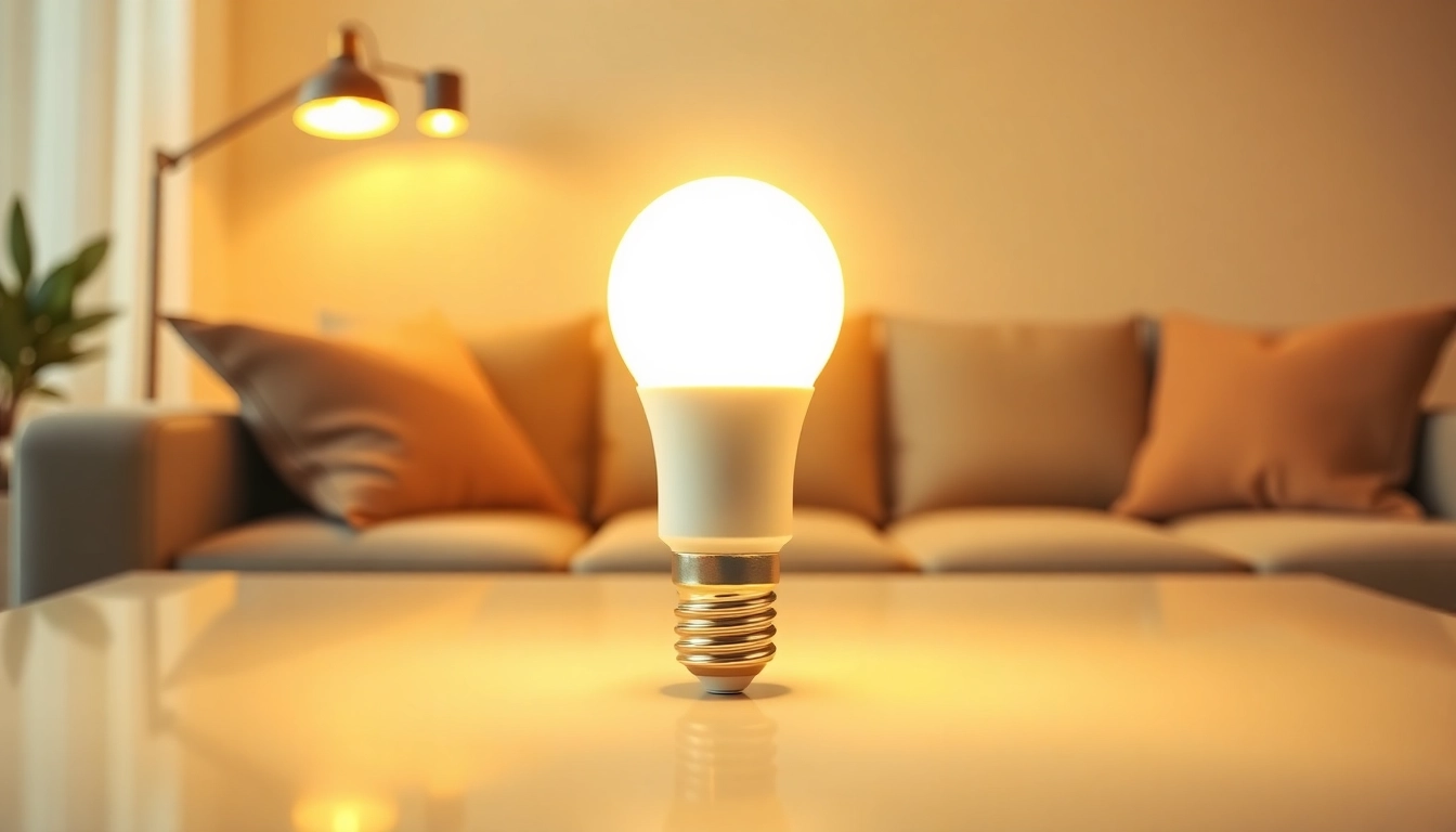Illuminate your space with a bright LED A19 bulb showcasing its inviting glow.