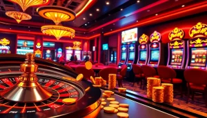 Experience thrilling casino gaming at https://vipwin.co.uk/, featuring roulette, poker chips, and vibrant slot machines.