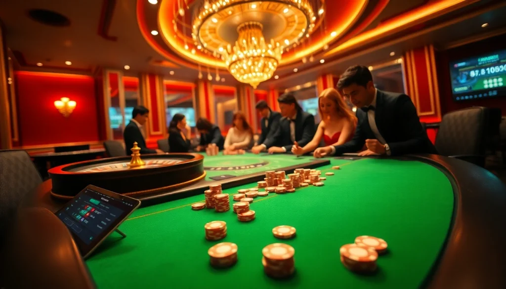 Experience thrilling online gambling at MU88 with an elegant casino table and vibrant poker chips.