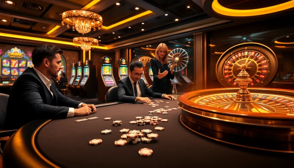Experience luxury gaming at https://33win5.it.com/ with stunning poker tables and vibrant slot machines.