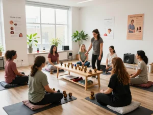 Women participating in hijama training London session, learning practical cupping techniques in a modern studio.