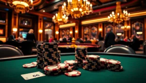 Playing poker at PG66 with vibrant chips, cards, and an inviting casino atmosphere.