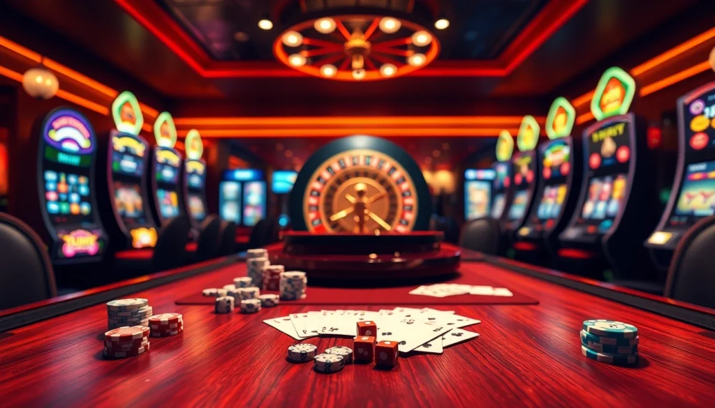 TWIN68 offers an exciting online gambling experience with vibrant casino elements, poker chips, and roulette.