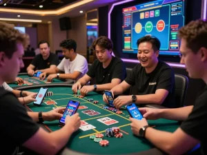 Exciting online gaming experience at 789win, featuring players engaged at a vibrant casino table.