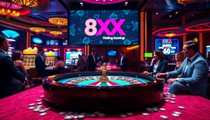 Experience the thrill of winning at the 8XX casino with vibrant games and elegant players.