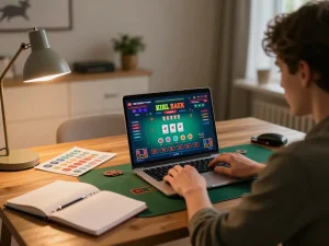 Player engaging in live dealer blackjack on 789wincom interface, enhancing online gaming experience.