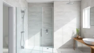 Install a sleek semi-frameless shower screen for modern bathroom elegance.