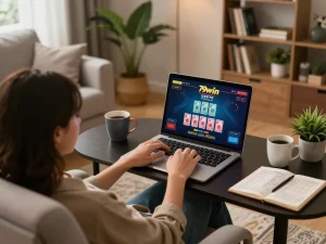 Experience gaming on 79win with relaxed online blackjack gameplay in a cozy home setting.