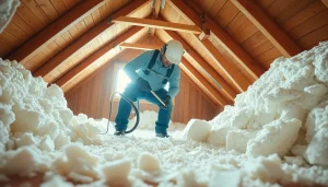Expert executing spray foam insulation removal, emphasizing safety and precision in the attic.