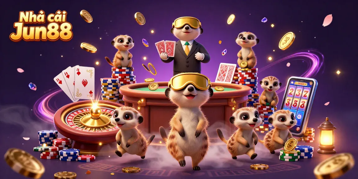 Experience the excitement of Nhà cái Jun88 with engaging casino-themed meerkats in action.